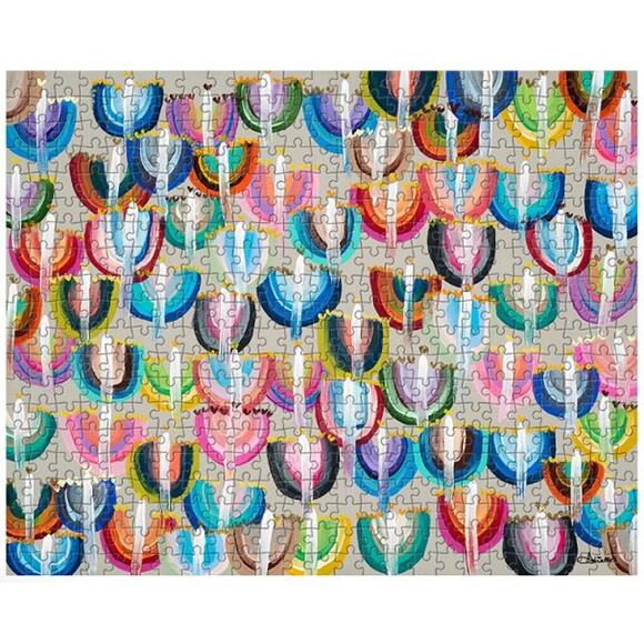 500 piece Menorah Art Puzzle Woman Owned Publishing Pieces in Bag, Box w/drawer - Picture 8 of 8